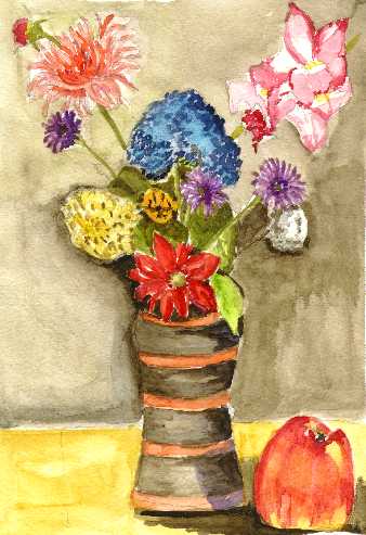 Flores con manzana